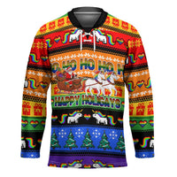 Happy Holigays Christmas Hockey Jersey Xmas Holiday Patterns - Wonder Print Shop