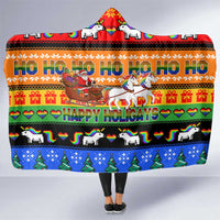 Happy Holigays Christmas Hooded Blanket Xmas Holiday Patterns - Wonder Print Shop