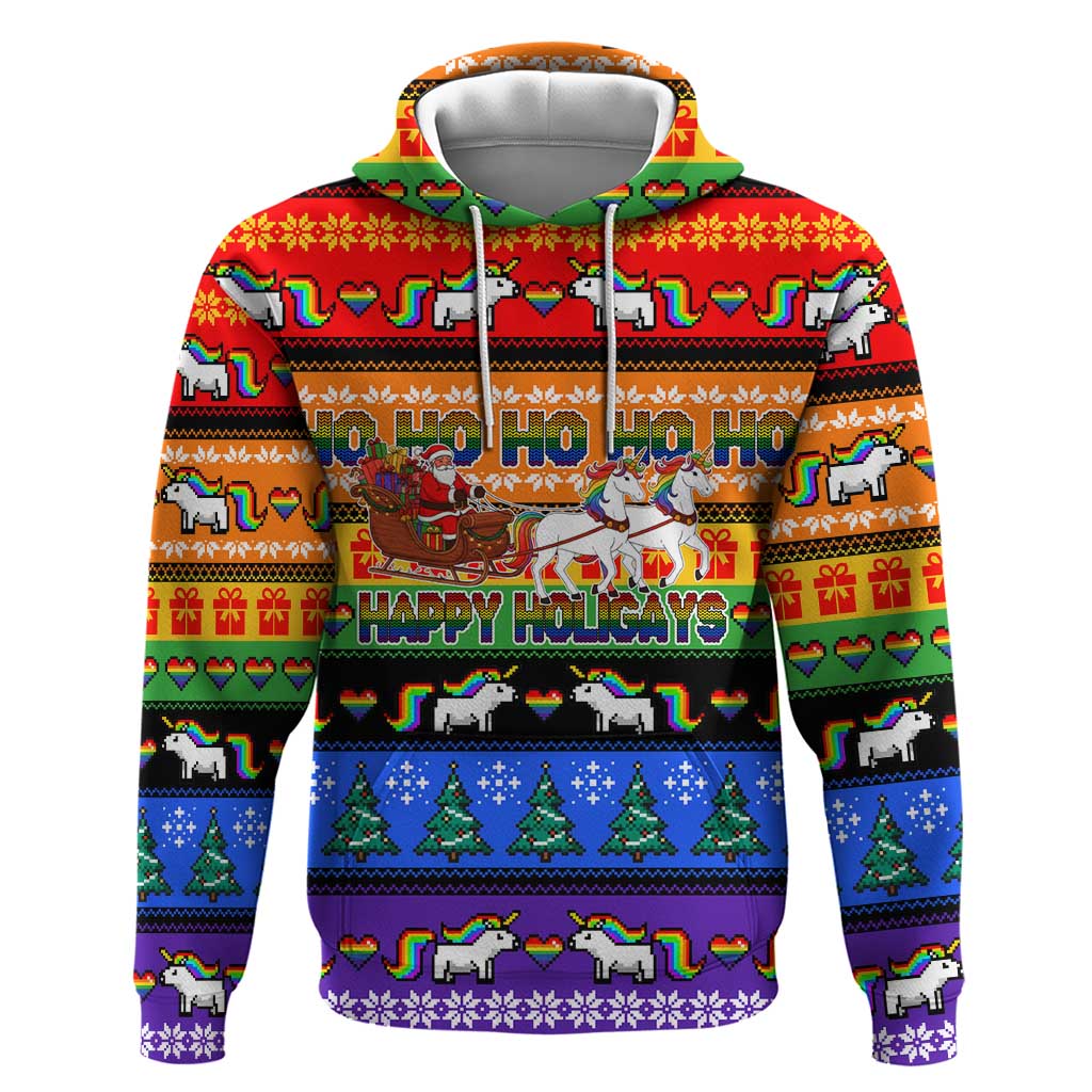 Happy Holigays Christmas Hoodie Xmas Holiday Patterns - Wonder Print Shop