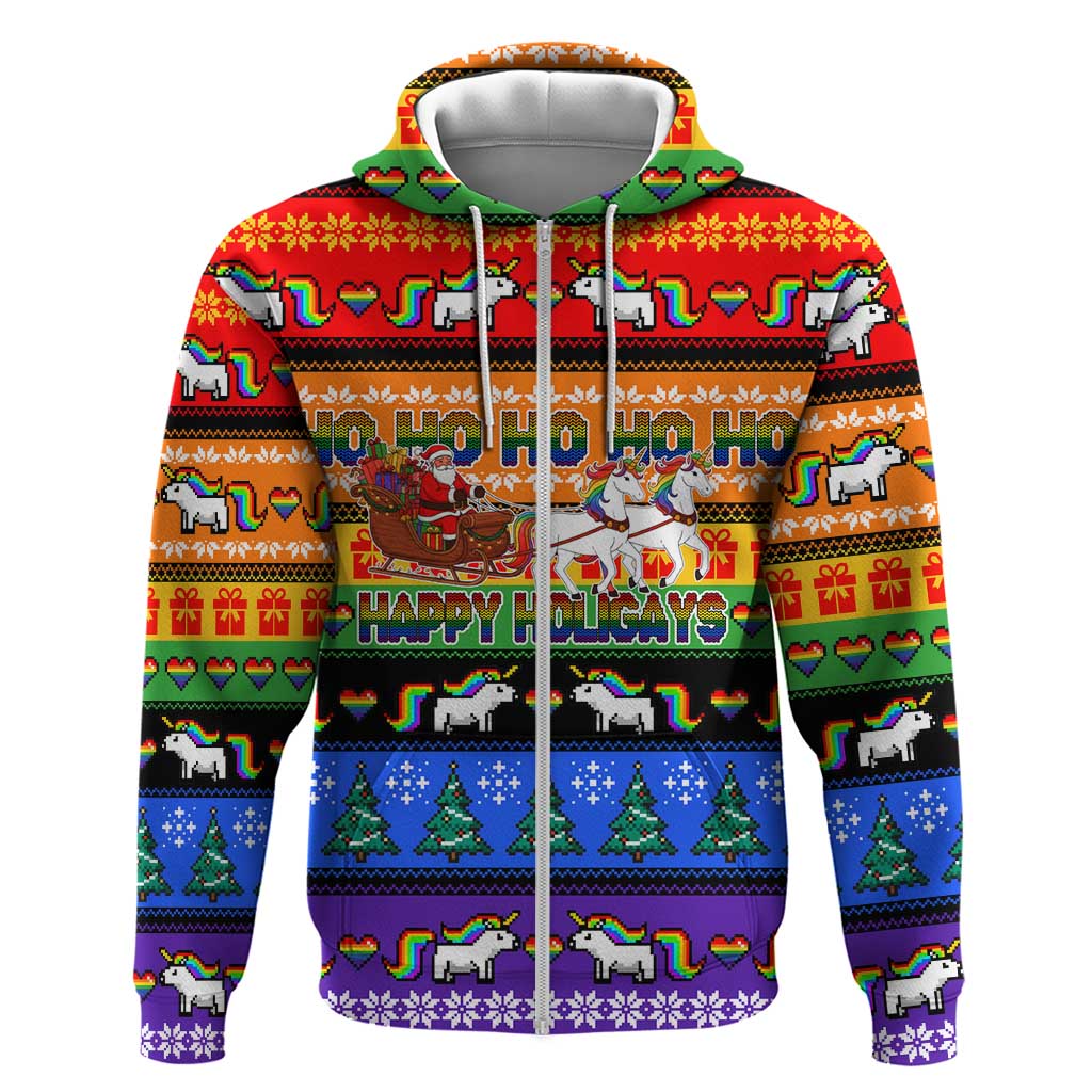 Happy Holigays Christmas Hoodie Xmas Holiday Patterns - Wonder Print Shop