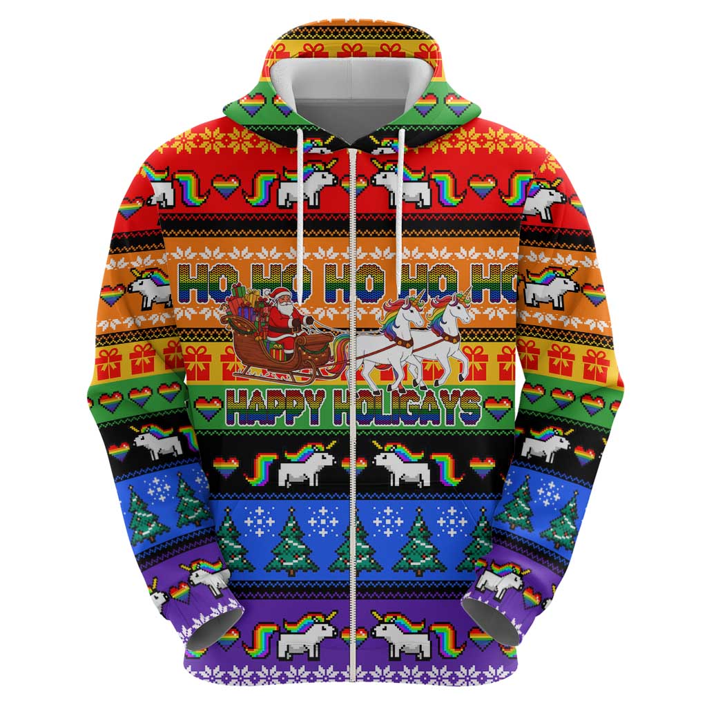 Happy Holigays Christmas Hoodie Xmas Holiday Patterns - Wonder Print Shop