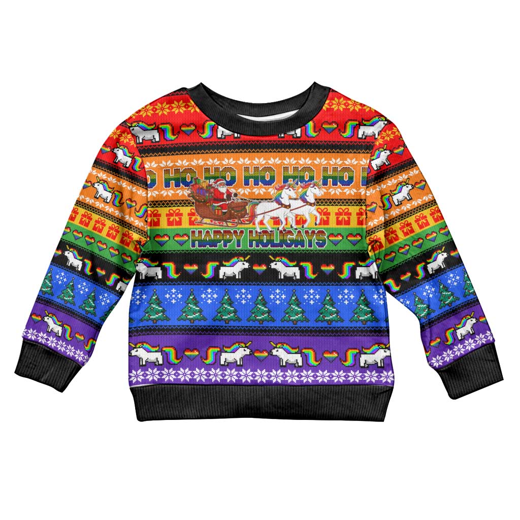 Happy Holigays Christmas Kid Ugly Christmas Sweater Xmas Holiday Patterns - Wonder Print Shop