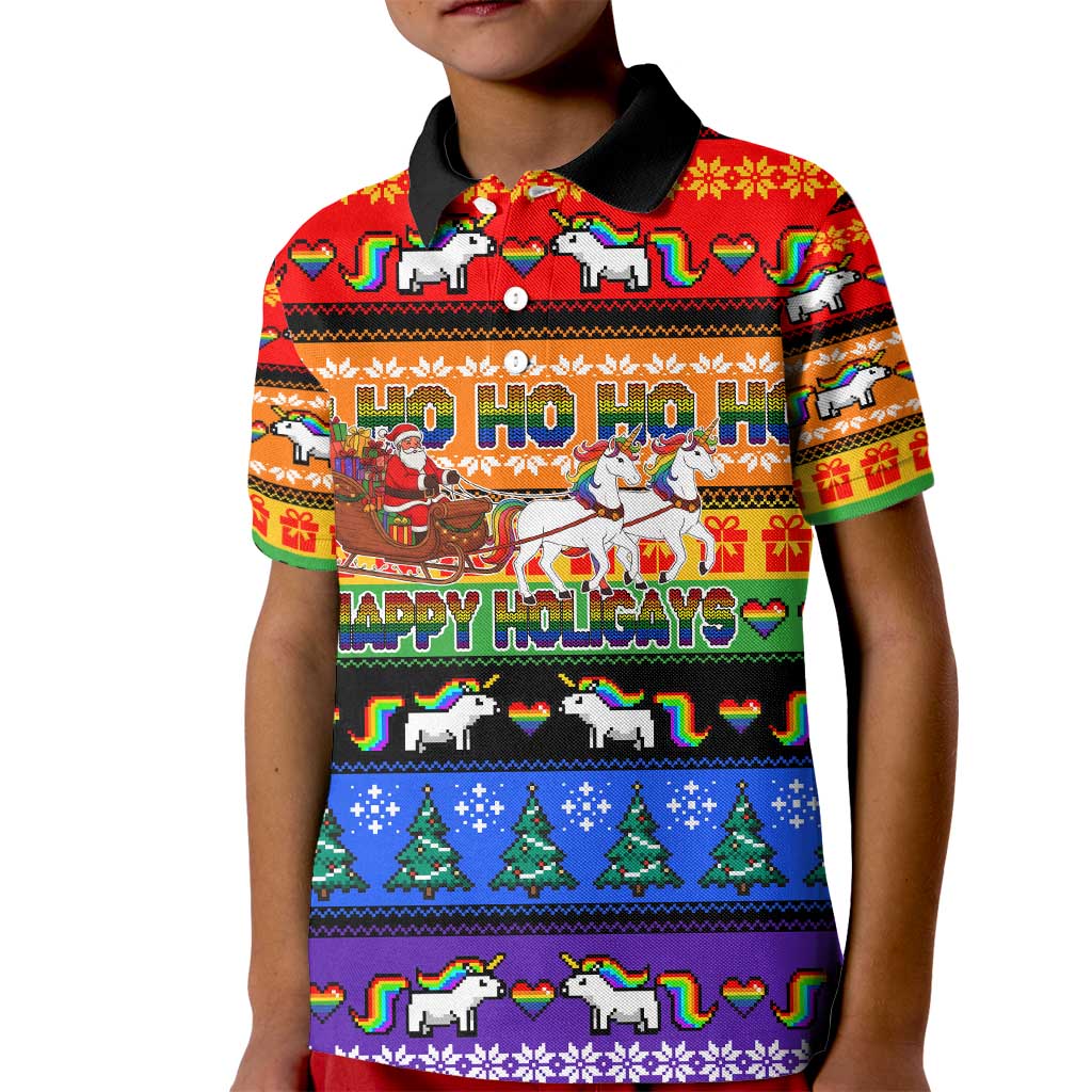 Happy Holigays Christmas Kid Polo Shirt Xmas Holiday Patterns - Wonder Print Shop