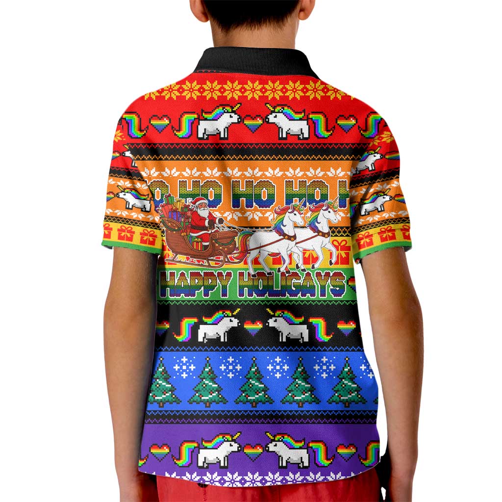 Happy Holigays Christmas Kid Polo Shirt Xmas Holiday Patterns - Wonder Print Shop