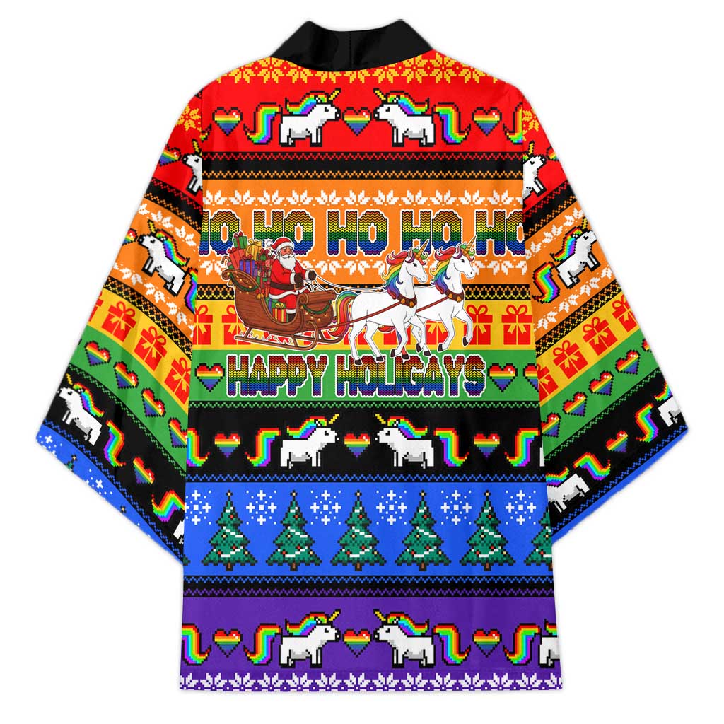 Happy Holigays Christmas Kimono Xmas Holiday Patterns - Wonder Print Shop