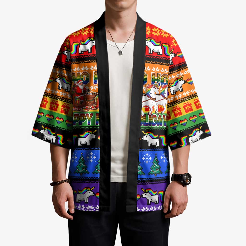 Happy Holigays Christmas Kimono Xmas Holiday Patterns - Wonder Print Shop