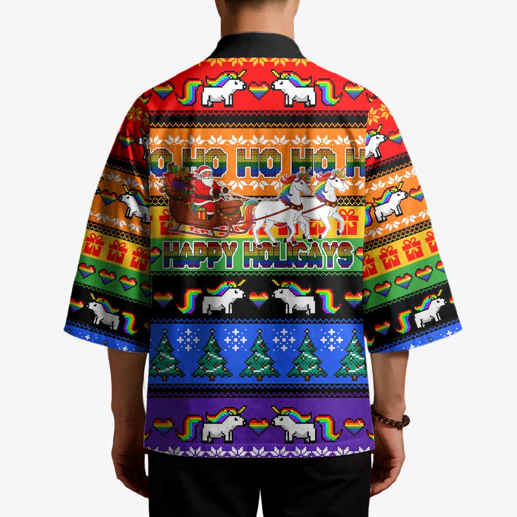 Happy Holigays Christmas Kimono Xmas Holiday Patterns - Wonder Print Shop
