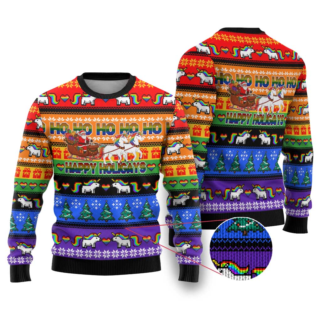 Happy Holigays Christmas Ugly Christmas Sweater Xmas Holiday Patterns - Wonder Print Shop