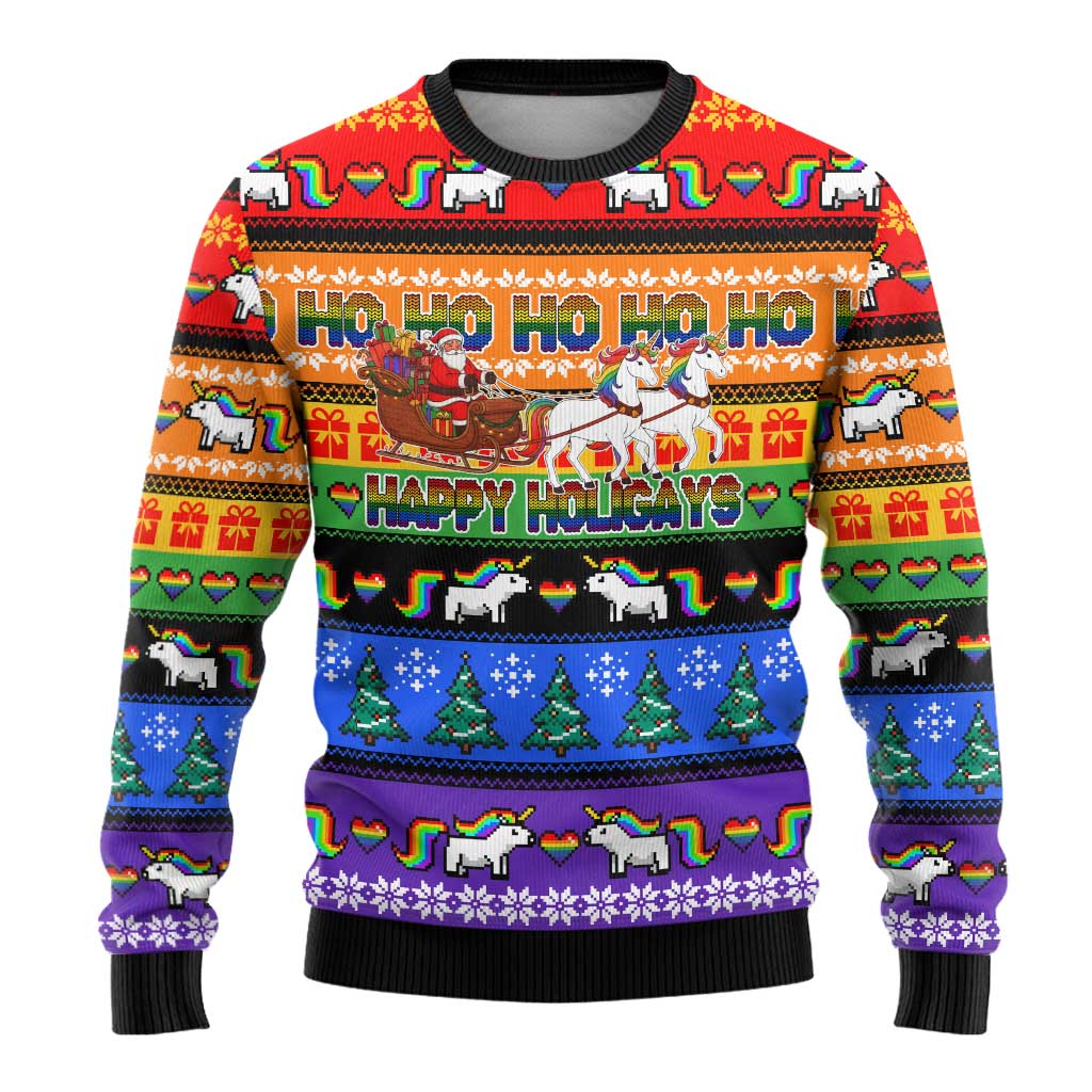 Happy Holigays Christmas Ugly Christmas Sweater Xmas Holiday Patterns - Wonder Print Shop