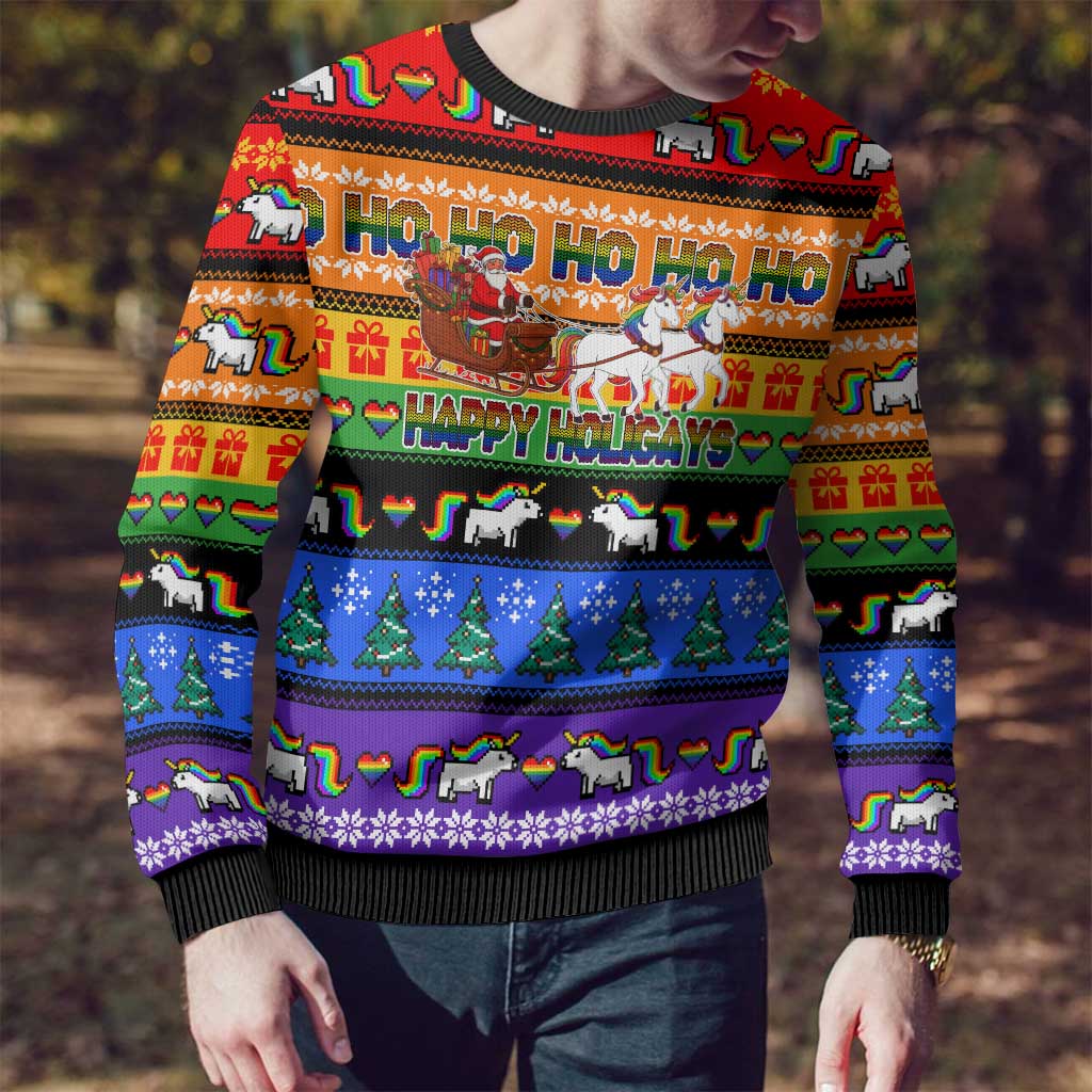 Happy Holigays Christmas Ugly Christmas Sweater Xmas Holiday Patterns - Wonder Print Shop