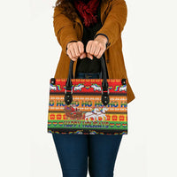 Happy Holigays Christmas Leather Bag Xmas Holiday Patterns - Wonder Print Shop