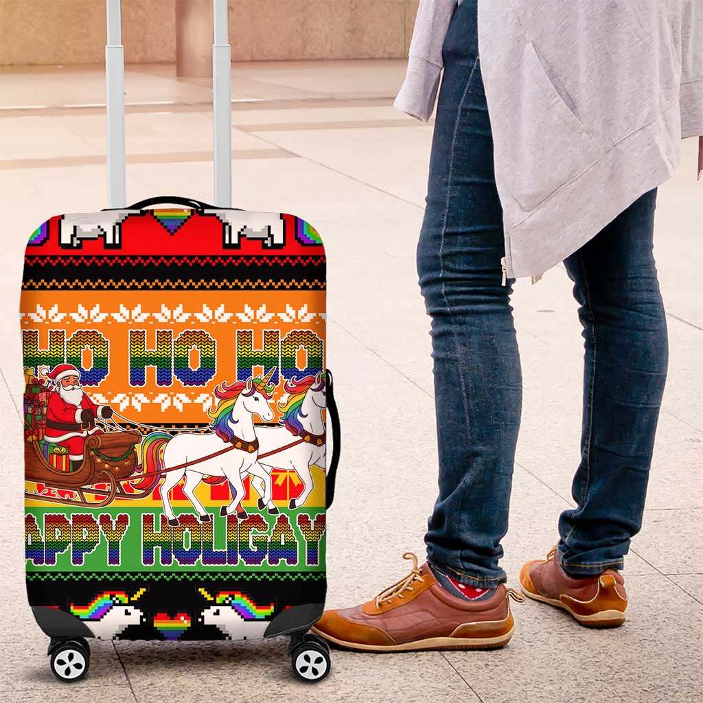 Happy Holigays Christmas Luggage Cover Xmas Holiday Patterns - Wonder Print Shop