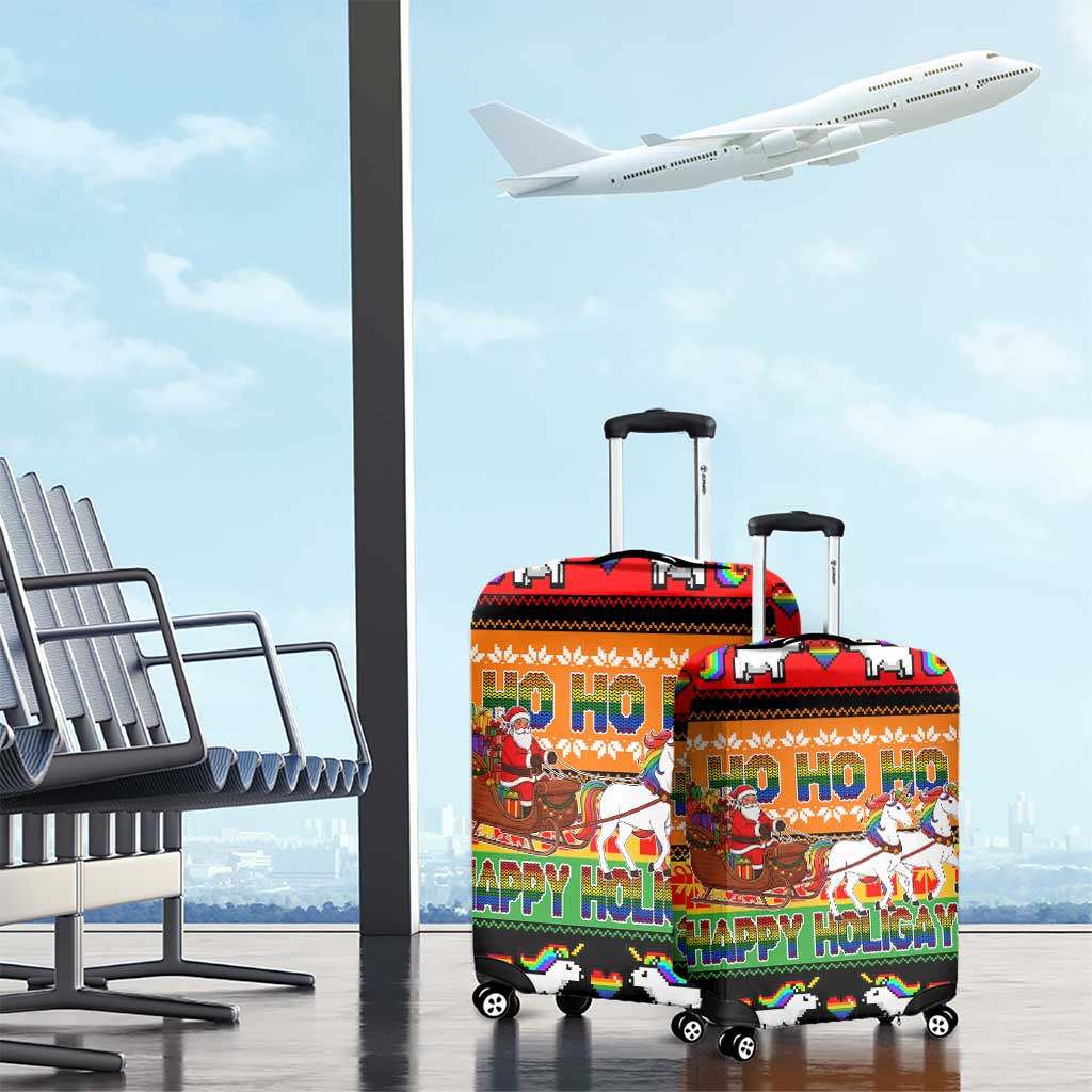 Happy Holigays Christmas Luggage Cover Xmas Holiday Patterns - Wonder Print Shop