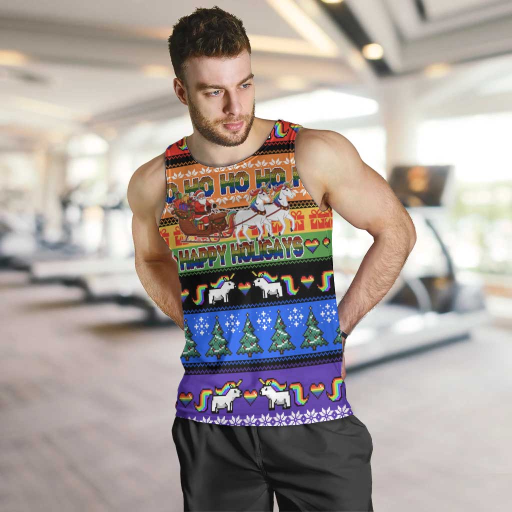 Happy Holigays Christmas Men Tank Top Xmas Holiday Patterns - Wonder Print Shop