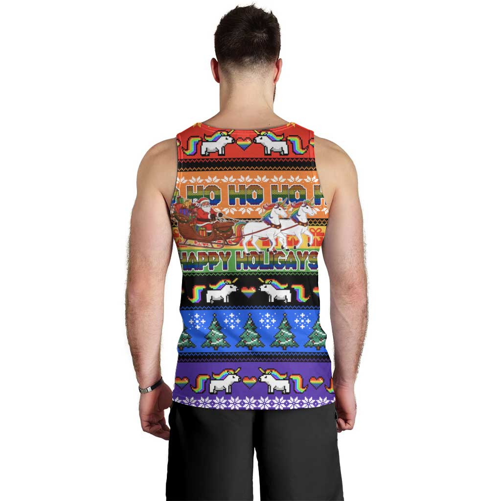 Happy Holigays Christmas Men Tank Top Xmas Holiday Patterns - Wonder Print Shop