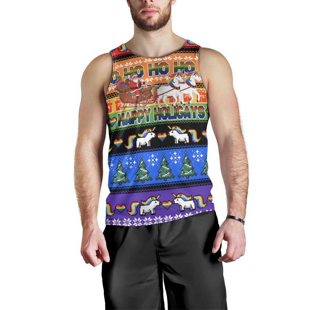 Happy Holigays Christmas Men Tank Top Xmas Holiday Patterns - Wonder Print Shop