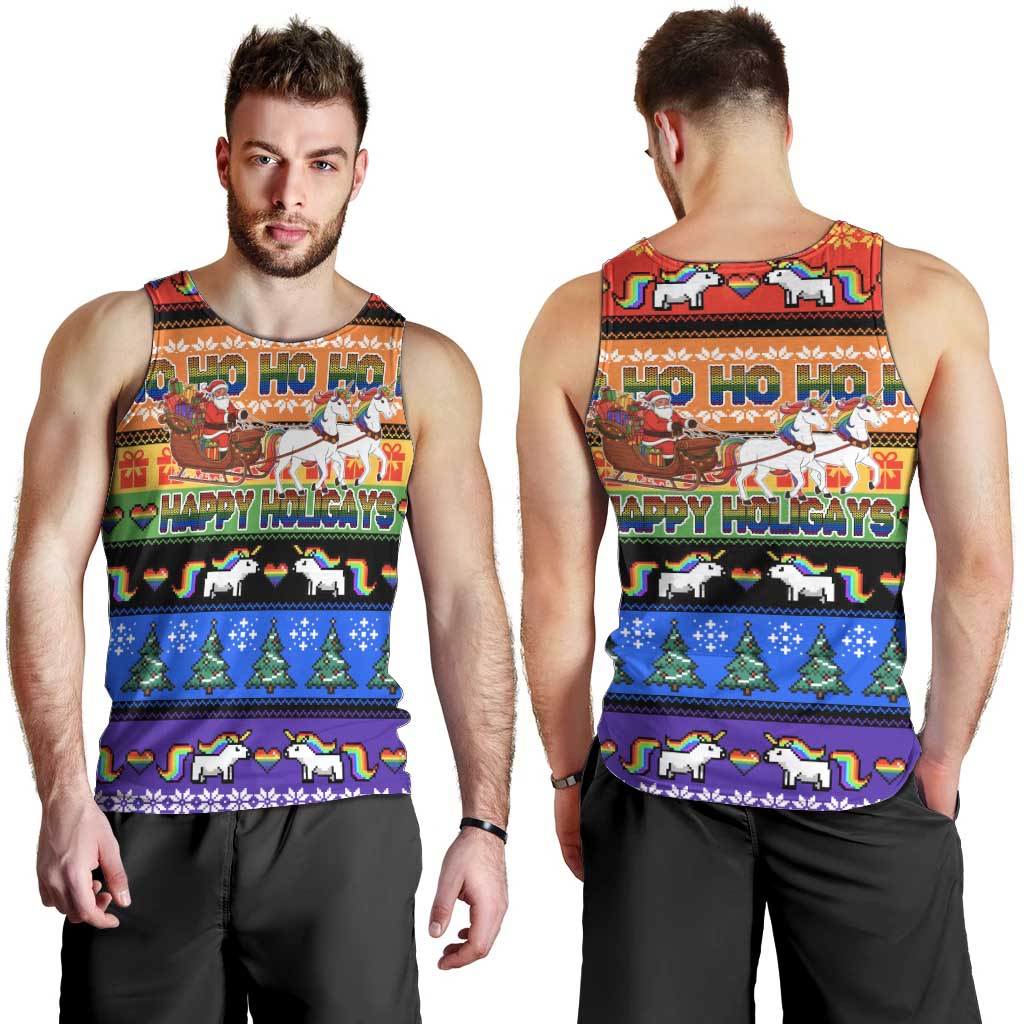 Happy Holigays Christmas Men Tank Top Xmas Holiday Patterns - Wonder Print Shop