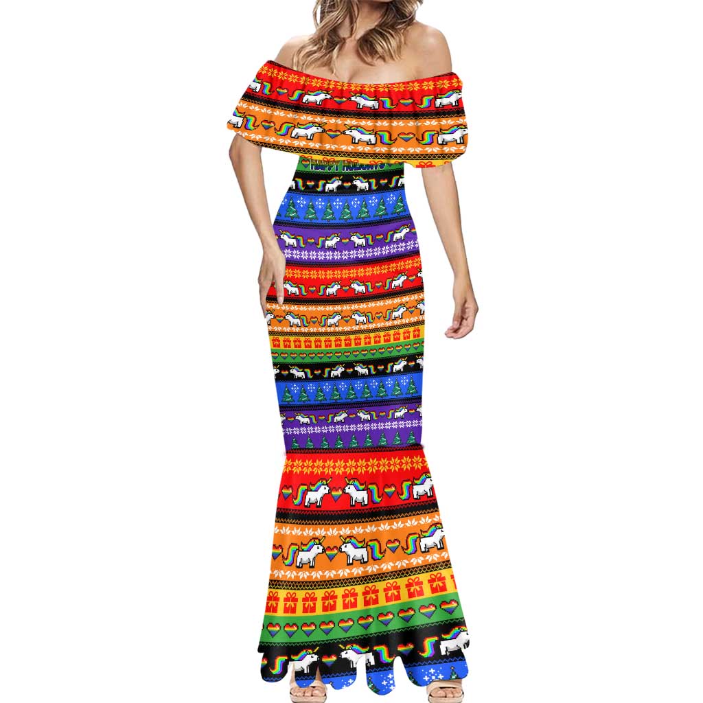 Happy Holigays Christmas Mermaid Dress Xmas Holiday Patterns - Wonder Print Shop