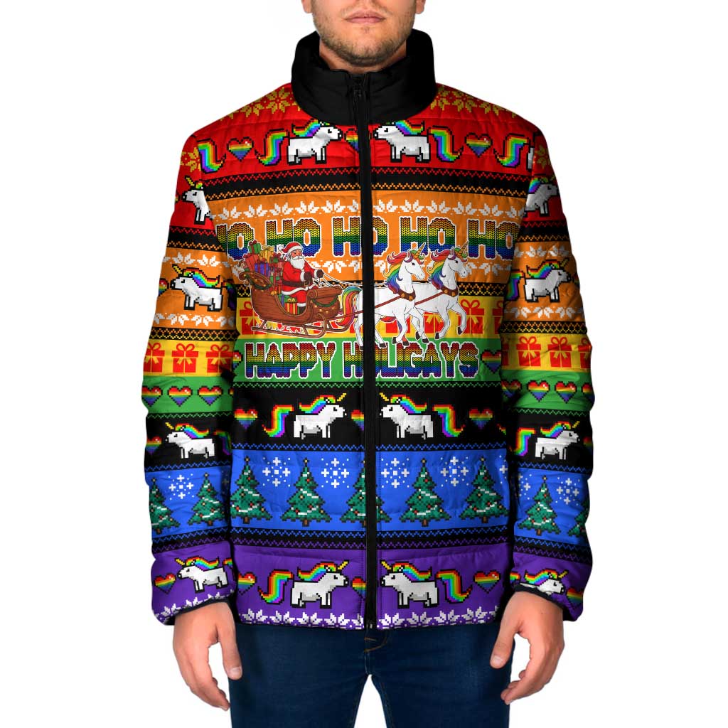 Happy Holigays Christmas Padded Jacket Xmas Holiday Patterns - Wonder Print Shop
