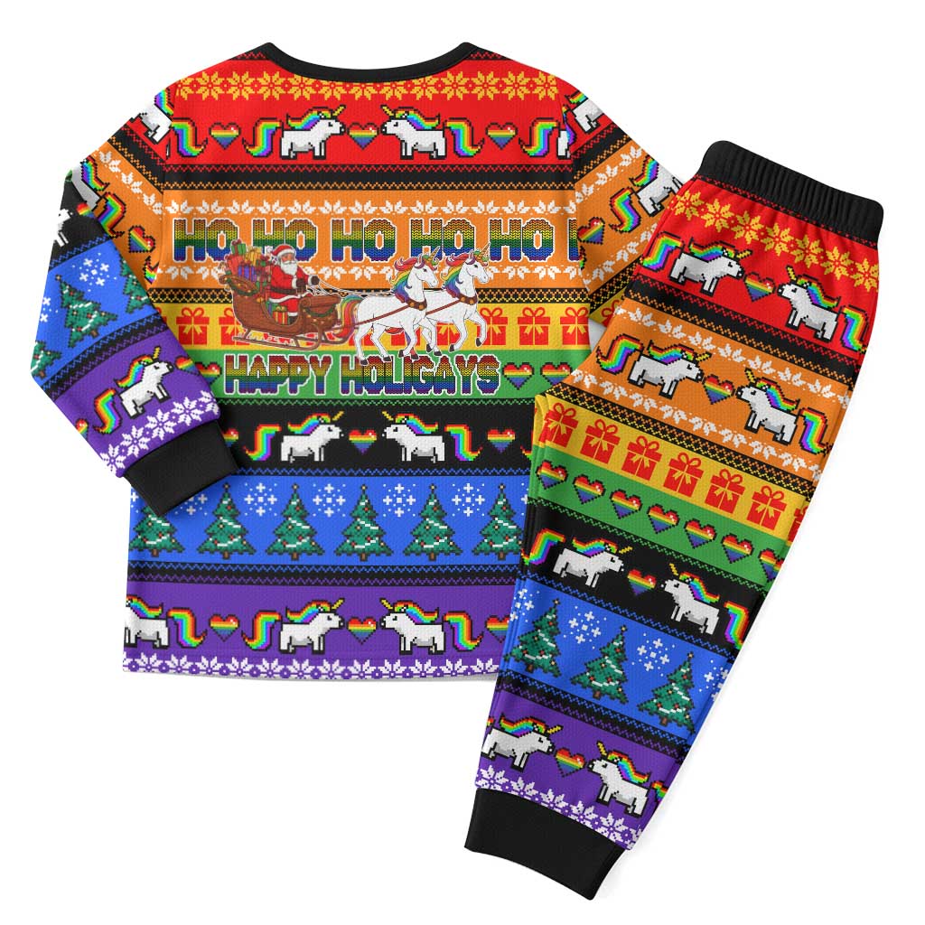 Happy Holigays Christmas Pajama Set Xmas Holiday Patterns - Wonder Print Shop