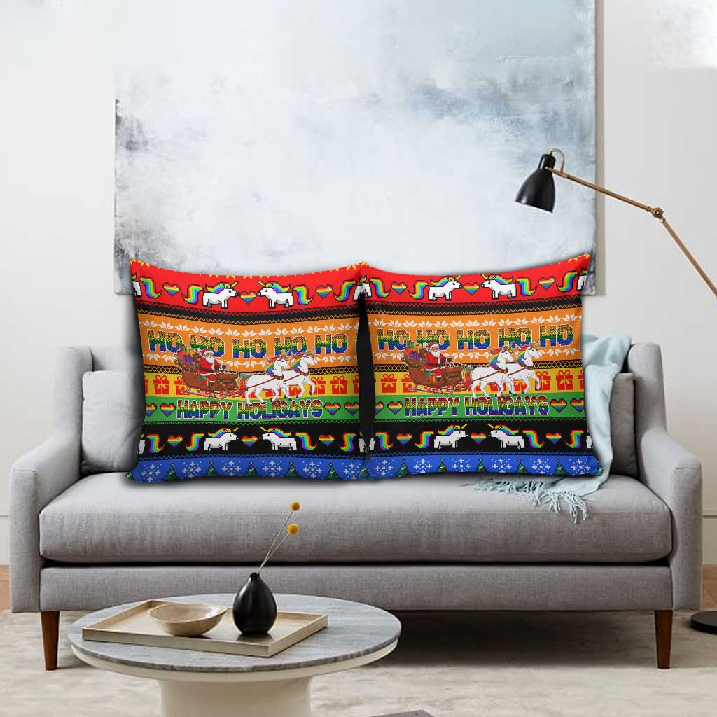 Happy Holigays Christmas Pillow Cover Xmas Holiday Patterns - Wonder Print Shop