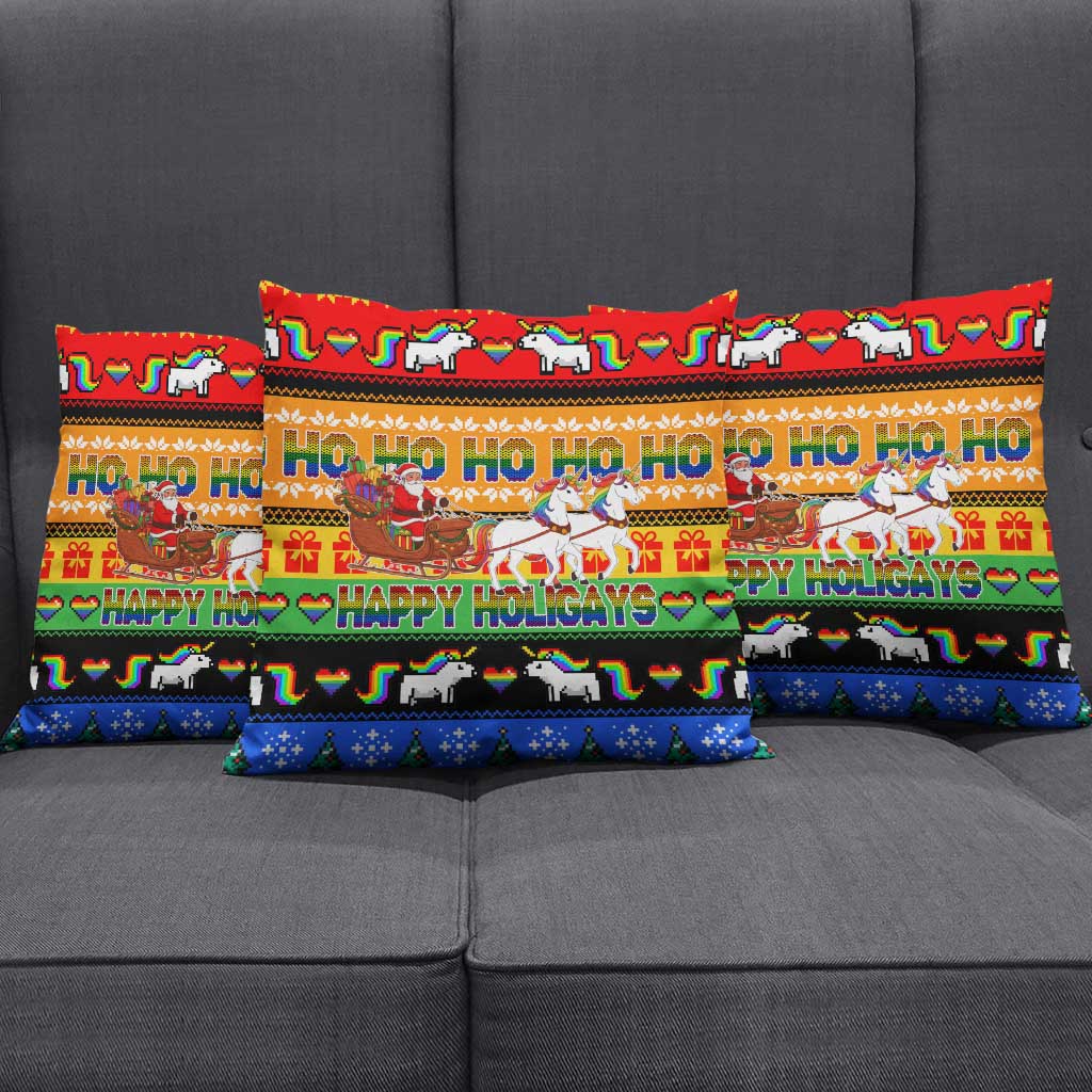Happy Holigays Christmas Pillow Cover Xmas Holiday Patterns - Wonder Print Shop