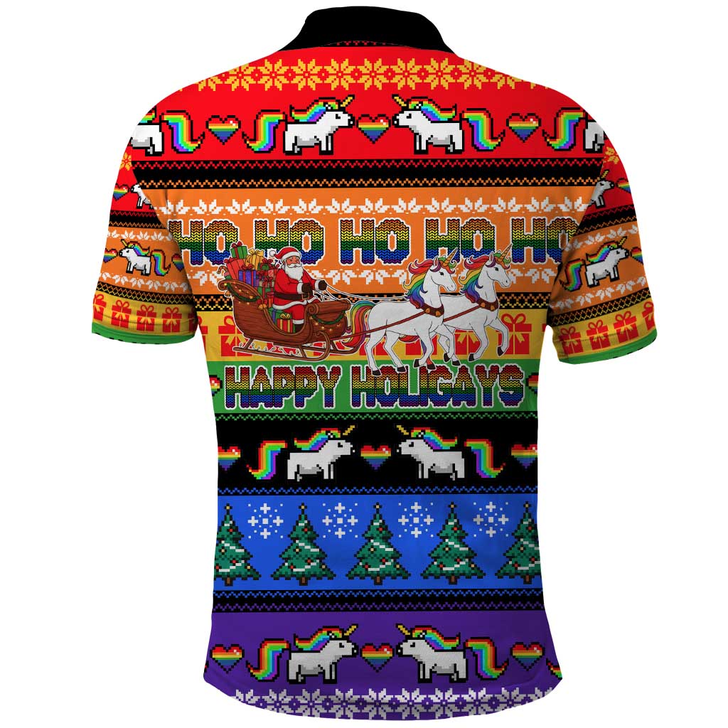 Happy Holigays Christmas Polo Shirt Xmas Holiday Patterns - Wonder Print Shop