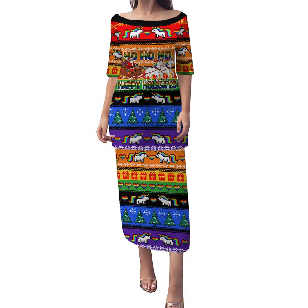 Happy Holigays Christmas Puletasi Xmas Holiday Patterns - Wonder Print Shop