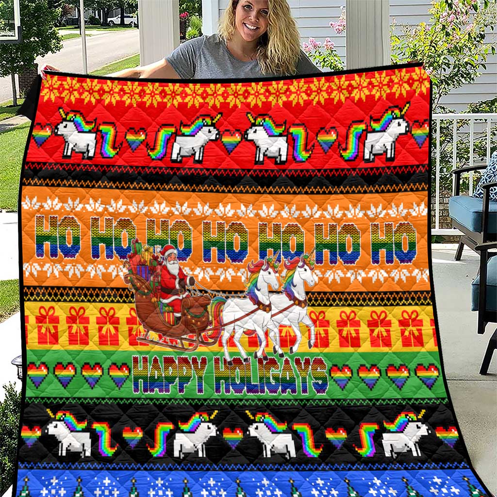 Happy Holigays Christmas Quilt Xmas Holiday Patterns - Wonder Print Shop