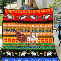 Happy Holigays Christmas Quilt Xmas Holiday Patterns - Wonder Print Shop