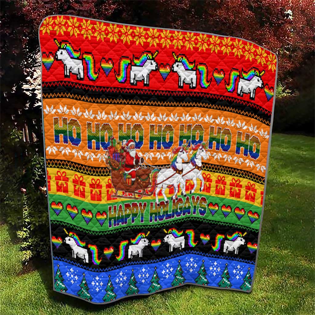 Happy Holigays Christmas Quilt Xmas Holiday Patterns - Wonder Print Shop