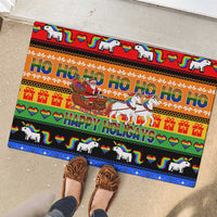 Happy Holigays Christmas Rubber Doormat Xmas Holiday Patterns - Wonder Print Shop