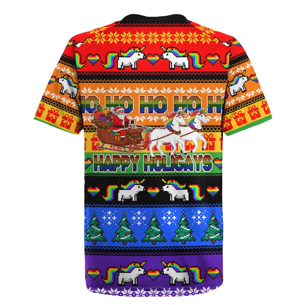 Happy Holigays Christmas Rugby Jersey Xmas Holiday Patterns - Wonder Print Shop