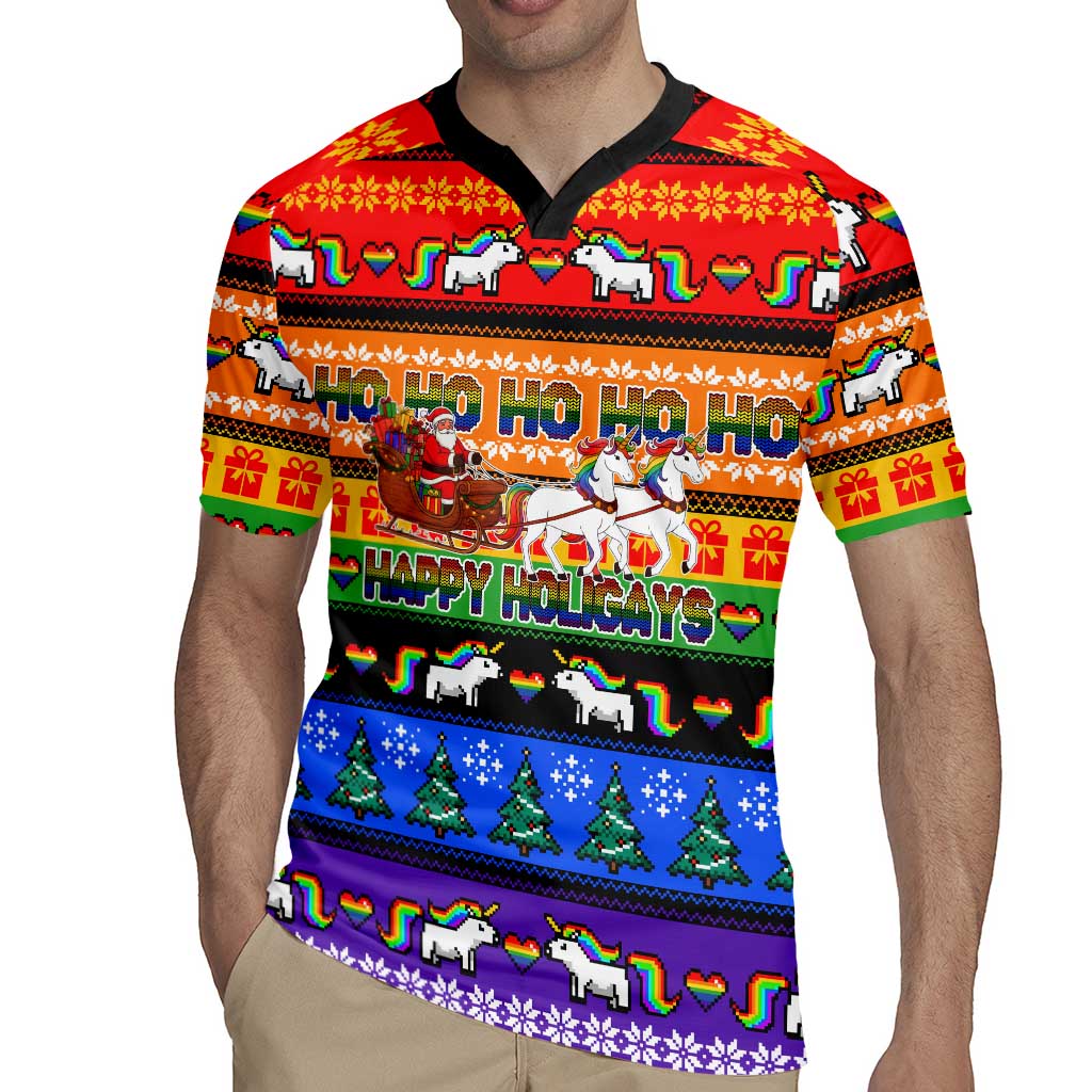 Happy Holigays Christmas Rugby Jersey Xmas Holiday Patterns - Wonder Print Shop