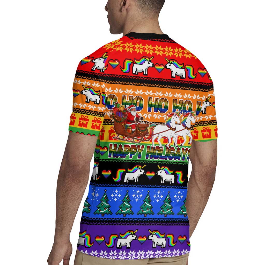 Happy Holigays Christmas Rugby Jersey Xmas Holiday Patterns - Wonder Print Shop