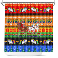 Happy Holigays Christmas Shower Curtain Xmas Holiday Patterns - Wonder Print Shop
