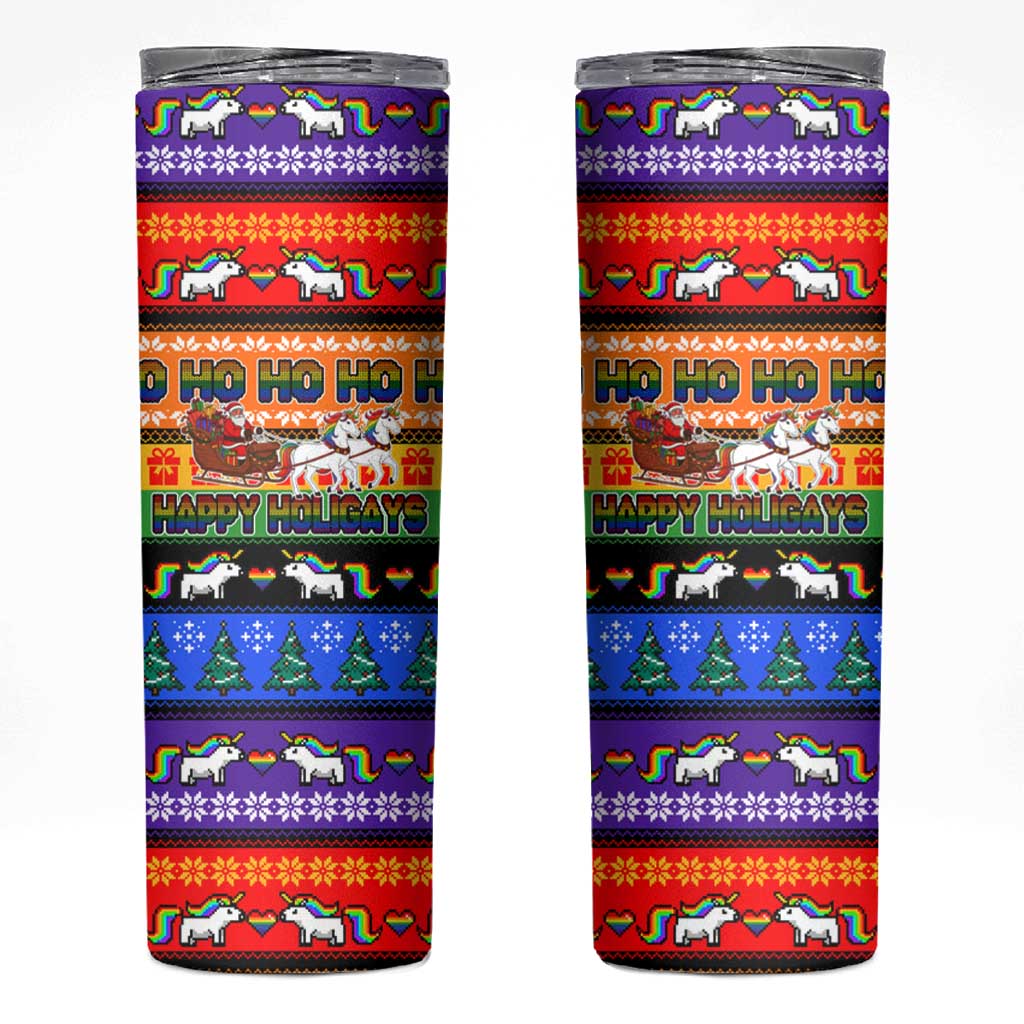 Happy Holigays Christmas Skinny Tumbler Xmas Holiday Patterns - Wonder Print Shop