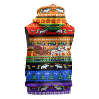 Happy Holigays Christmas Sleeveless Zip Hoodie Xmas Holiday Patterns - Wonder Print Shop