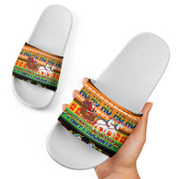Happy Holigays Christmas Slide Sandals Xmas Holiday Patterns - Wonder Print Shop