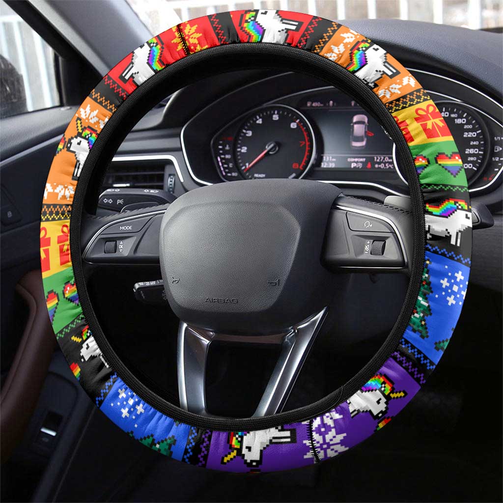 Happy Holigays Christmas Steering Wheel Cover Xmas Holiday Patterns - Wonder Print Shop