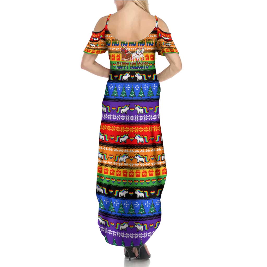 Happy Holigays Christmas Summer Maxi Dress Xmas Holiday Patterns - Wonder Print Shop