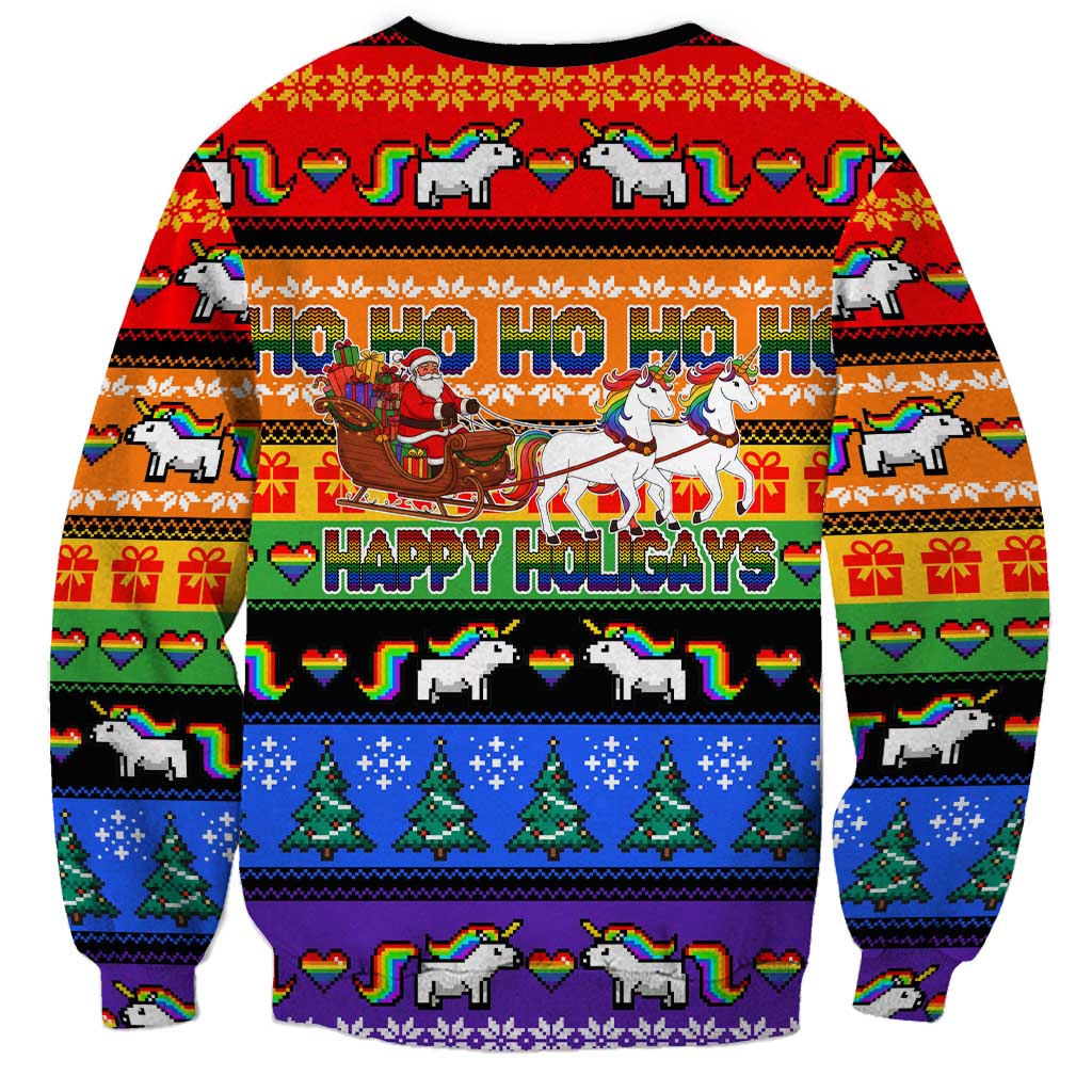 Happy Holigays Christmas Sweatshirt Xmas Holiday Patterns - Wonder Print Shop