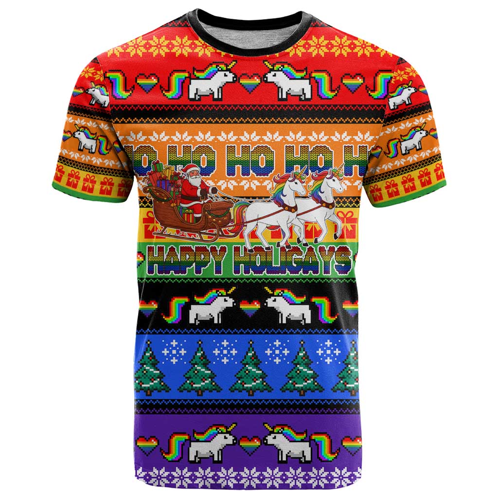 Happy Holigays Christmas T Shirt Xmas Holiday Patterns - Wonder Print Shop