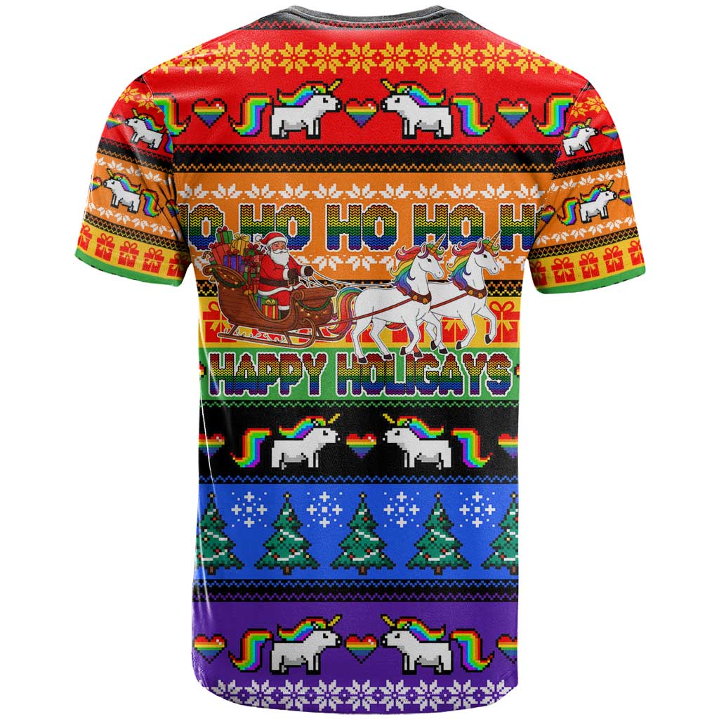 Happy Holigays Christmas T Shirt Xmas Holiday Patterns - Wonder Print Shop