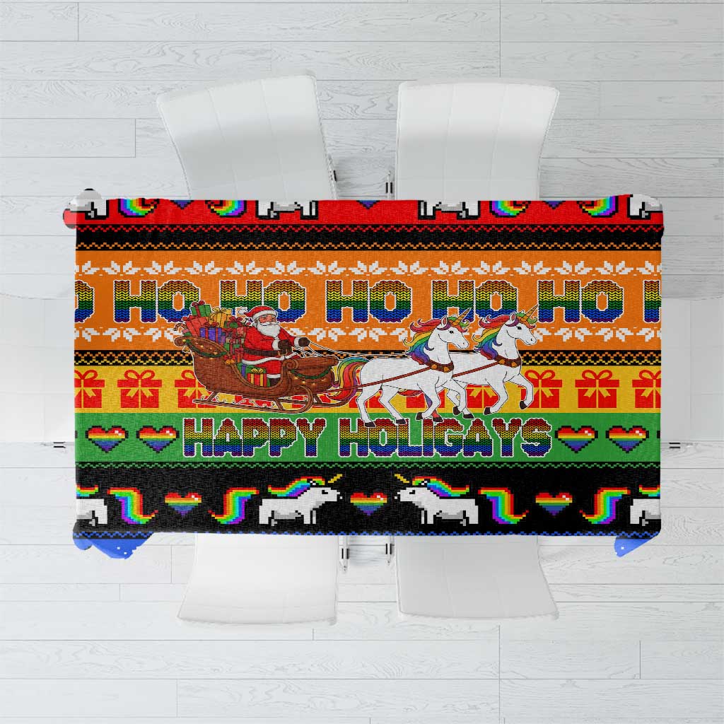 Happy Holigays Christmas Tablecloth Xmas Holiday Patterns - Wonder Print Shop