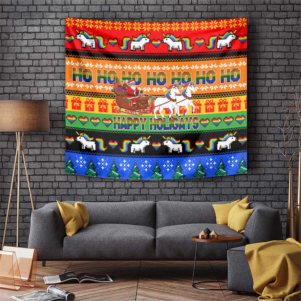 Happy Holigays Christmas Tapestry Xmas Holiday Patterns - Wonder Print Shop