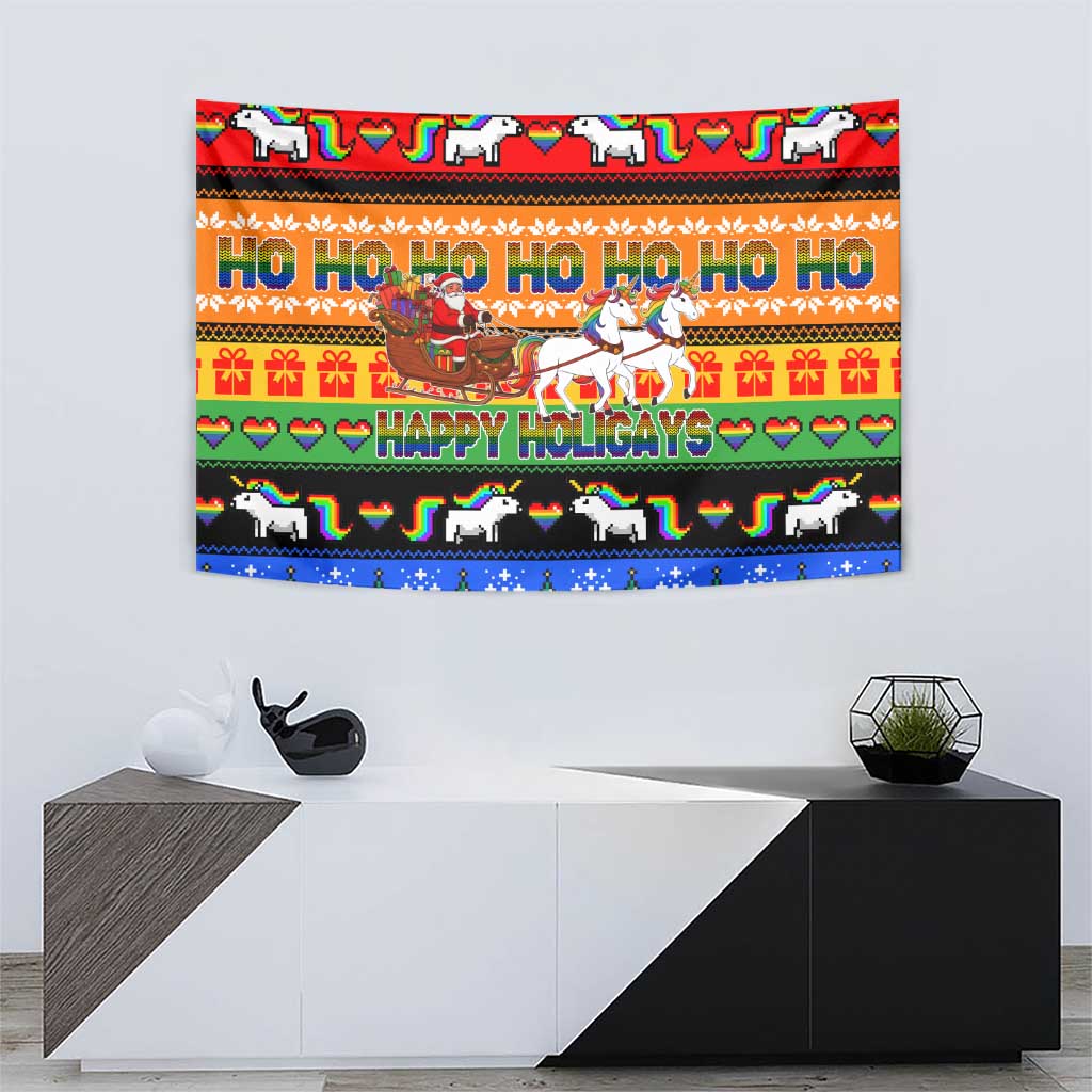 Happy Holigays Christmas Tapestry Xmas Holiday Patterns - Wonder Print Shop