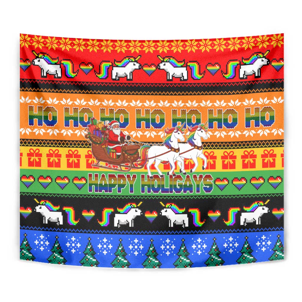 Happy Holigays Christmas Tapestry Xmas Holiday Patterns - Wonder Print Shop