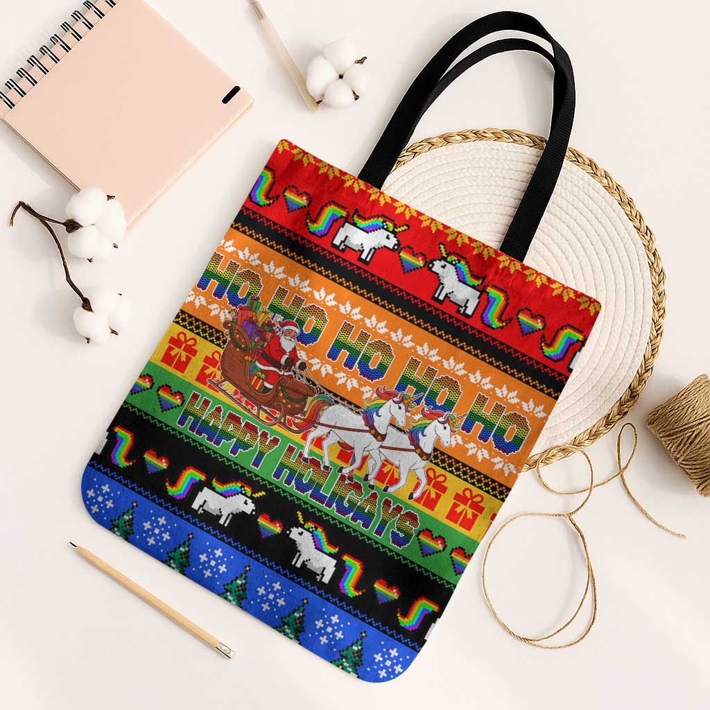 Happy Holigays Christmas Tote Bag Xmas Holiday Patterns - Wonder Print Shop