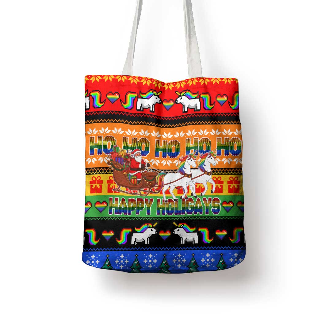 Happy Holigays Christmas Tote Bag Xmas Holiday Patterns - Wonder Print Shop
